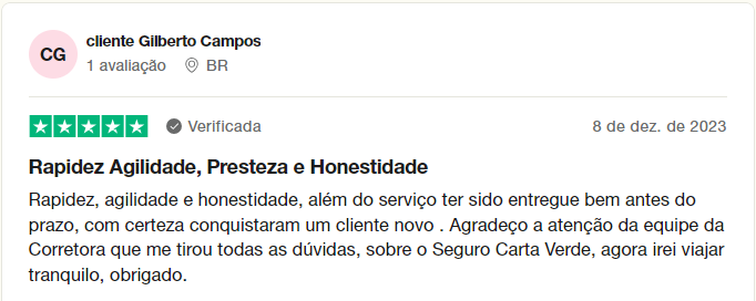 avaliação trustpilot 5